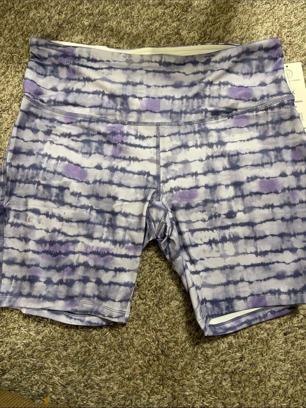 VOGO Athletica Lavender & Purple Tie-Dye Bike Shorts